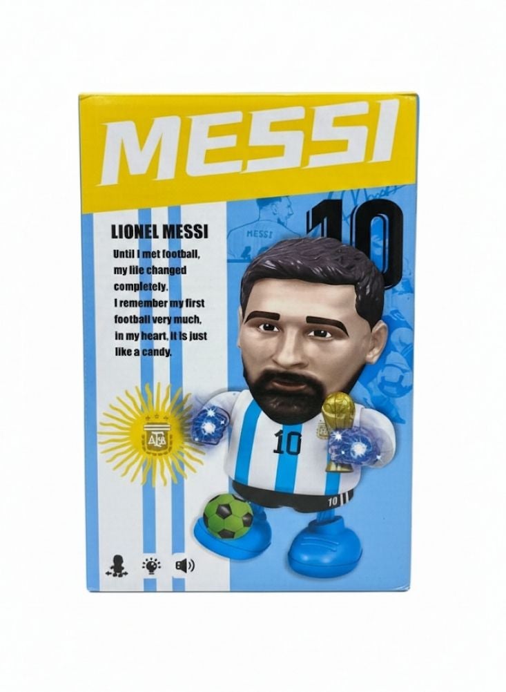 بريميم مجسم ليونيل ميسي الأرجنتيني مستوحى من نجم كرة القدم، مع كأس وكرة قدم - لعبة تذكارية فاخرة لنجم كرة القدم مع أيدٍ مضيئة - Image 3